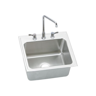 Gourmet 22" L x 22" W x 10.13" Top Mount Kitchen Sink with U-Channel Type Mounting System