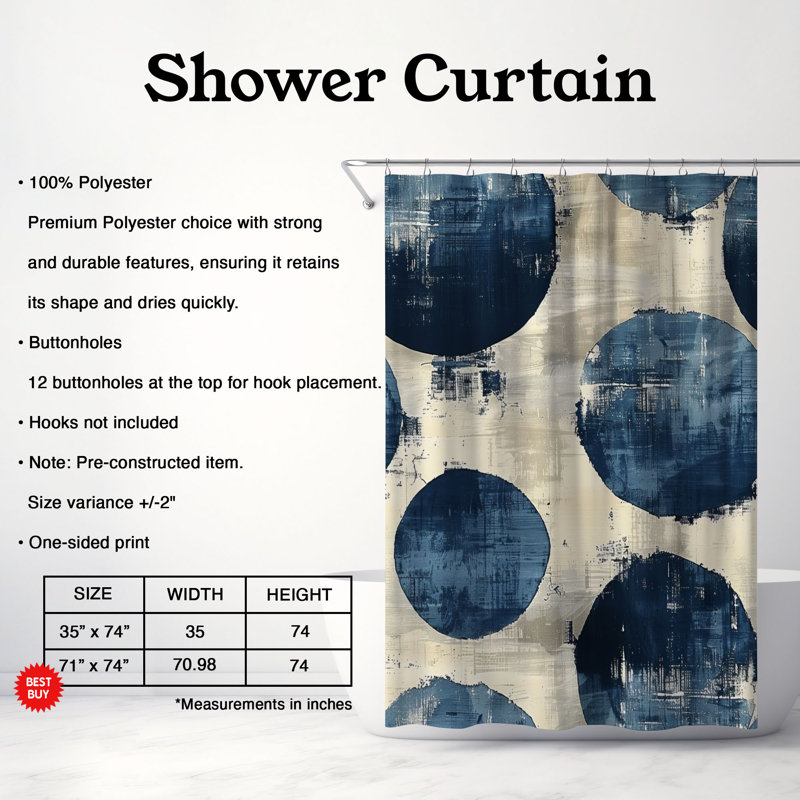 Blue Flows - Premium Shower Curtain, 74"H x 71"W