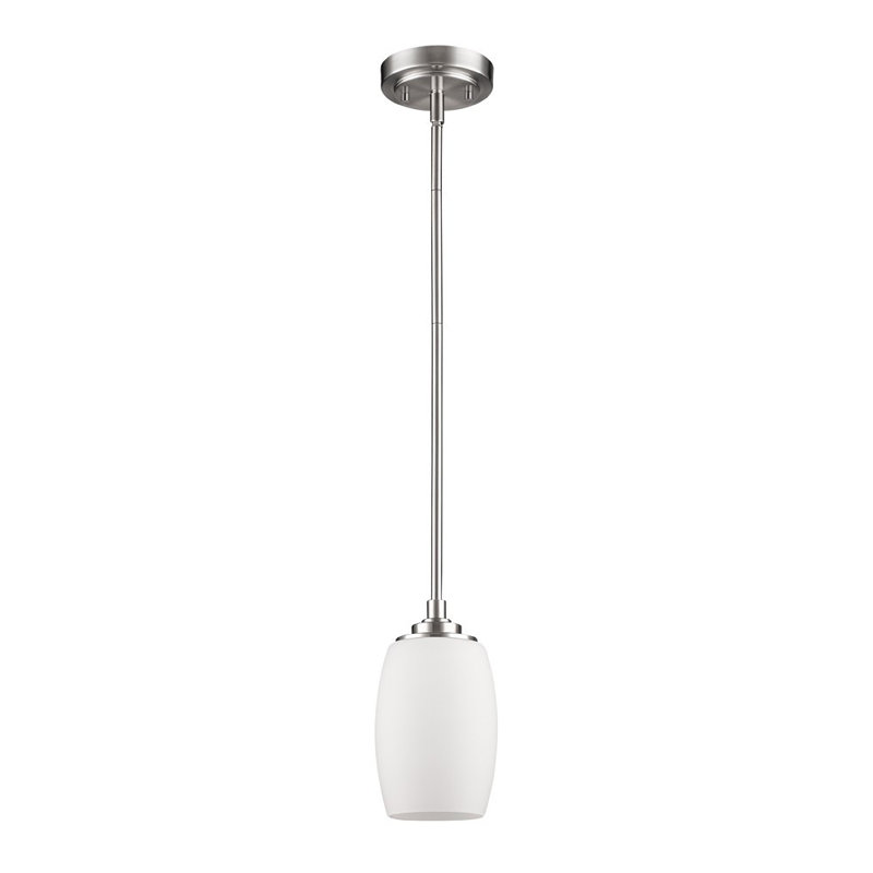 Vanfleet 1 - Light Brown Single Pendant, Satin Nickel