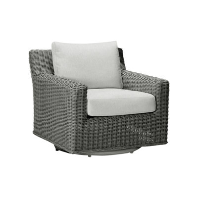 Rustic Swivel Patio Chair with Cushions