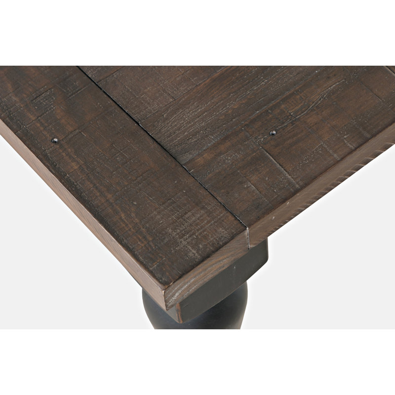 Karley Extendable Pine Solid Wood Dining Table, Vintage Black