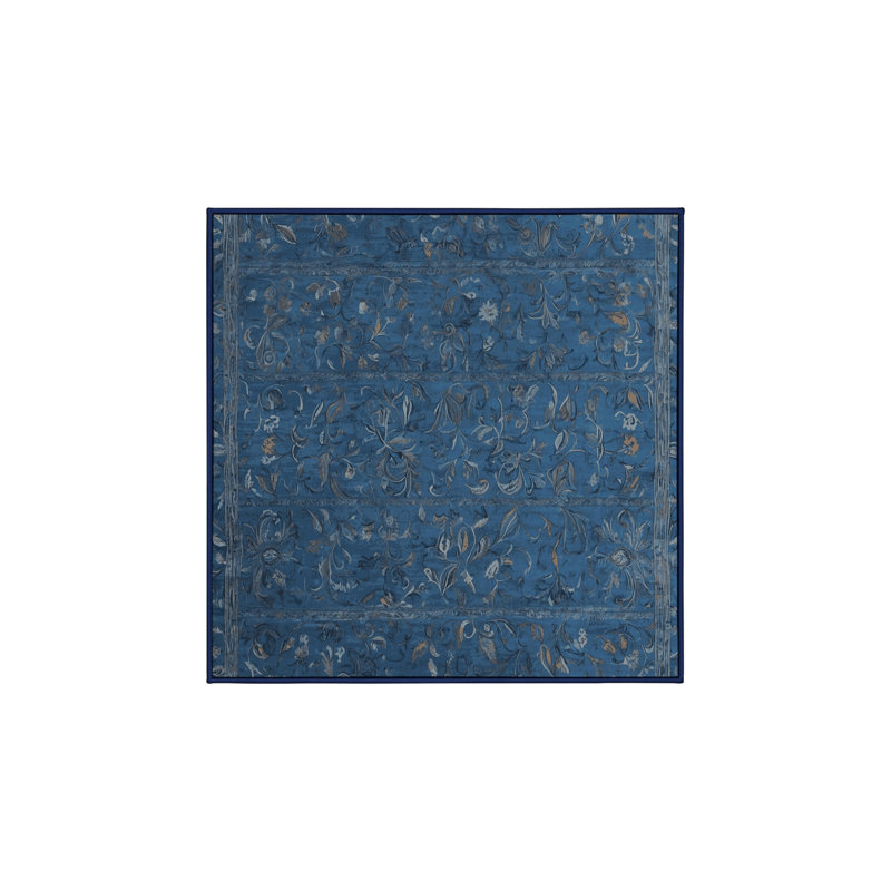 Machine Washable Gray Area Rug, Square 8'
