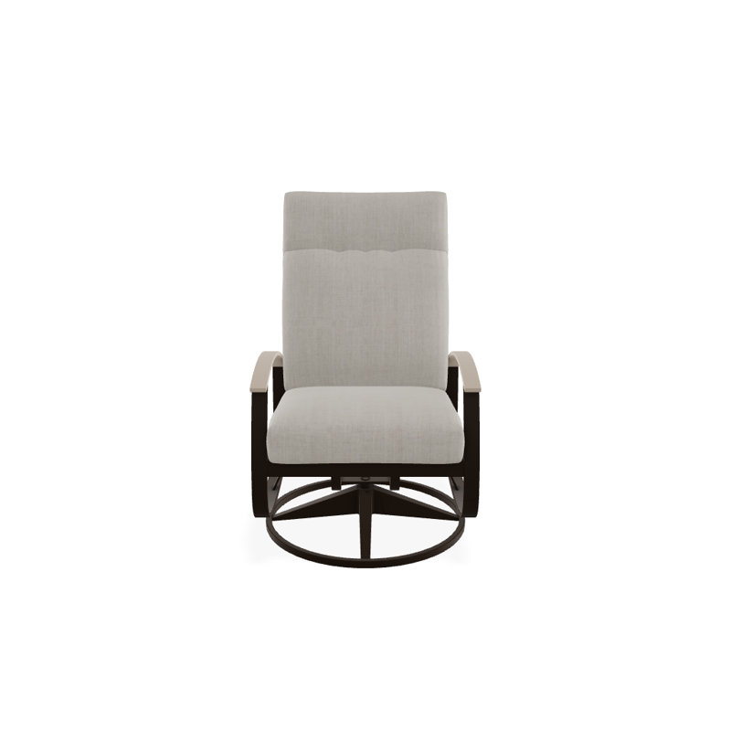 Belle Isle Outdoor Swivel Lounge Chair, Mineral Blue, Desert P60, Textured Kona