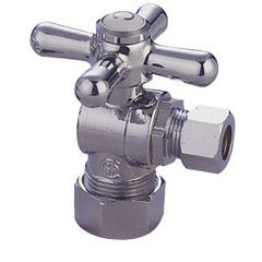 Kingston Brass Vintage 5/8-Inch OD Comp x 1/2 or 7/16-Inch Slip Joint Quarter-Turn Angle Stop Valve Kingston Brass 