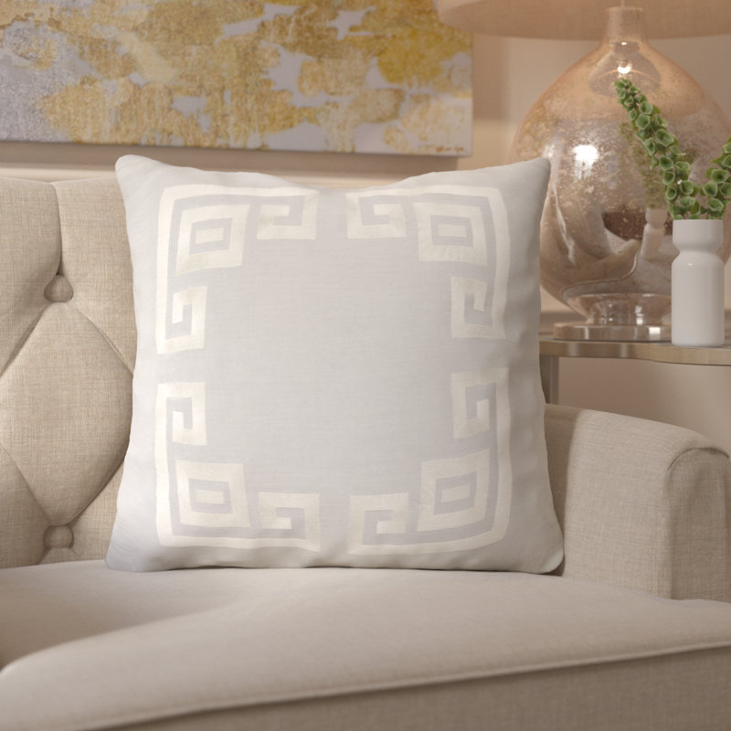  Linen Throw Pillow, 20" H x 20" W x 4" D, Gold/Beige