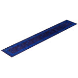 Overdyed Hand-Knotted Wool Modern-Contemporary Blue Runner 2' 6" x 14' 8"