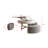 Eryka Countertop Lift Sintered Stone Coffee Table With Hide Storage,3 Stools,Stainless Steel Legs