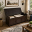 Banc de rangement avec 3 portes en forme de volet, banc à chaussures avec coussin amovible et espace de rangement caché-1302705804