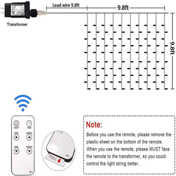 JMEXSUSS Remote Control Curtain Lights Plug in Curtain Lights Outdoor, –  exsuss