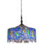 Lustre cylindrique unique à 5 lumières Tiffany Wisteria