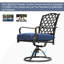 Ensemble de 7 chaises de patio en métal avec coussins bleu marine, fer stable pour les pelouses de jardin extérieures et table, cour