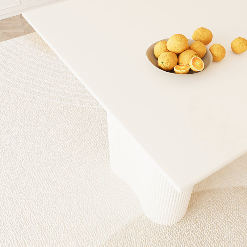 Ensemble de table 5 pièces, une table moderne, 4 chaises de salle à manger avec pieds en métal pour la cuisine, Blanc