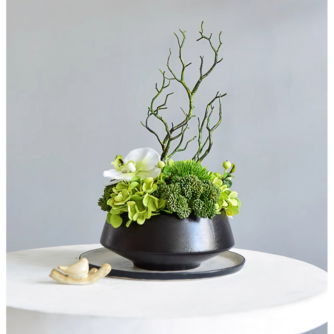 10.24'' Faux Fir Plant in Ceramic Pot Primrue