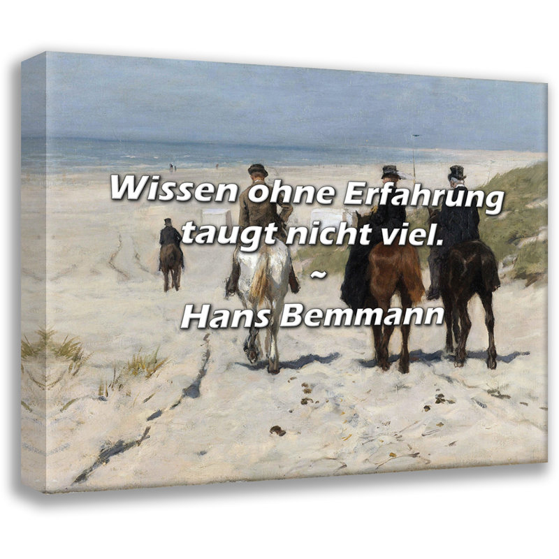 Citation de Hans Bemmann: Wissen Ohne Erfahrung, H 20 po x l 24 po