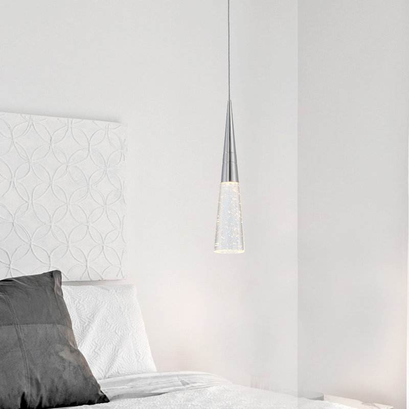 1 - Light LED Single Pendant, Polished Chrome