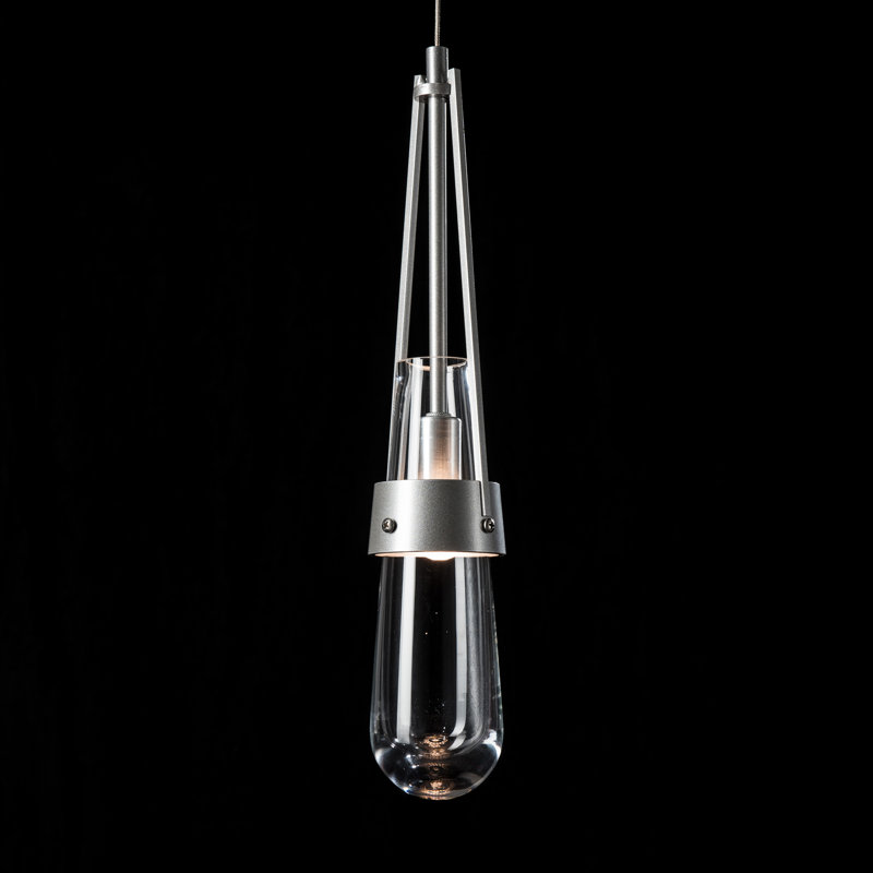 Link 1 - Light Single Teardrop Pendant, Sterling, Clear