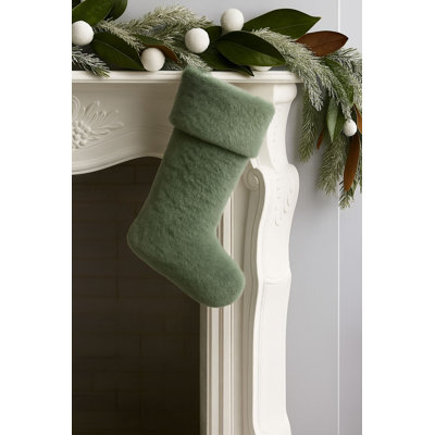 Festive Christmas Stocking, Green, 14.6 x 9.4 x 2.0 inches | 100% Polyester, Machine Washable at 68°F | Perfect for Holiday Decor, Durable and Stylish Design, Ideal for Filling with Gifts and Treats