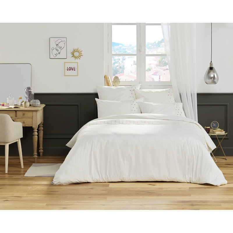 Buckhanon Cotton Solid Colour Duvet Cover, 220 x 240cm Duvet Cover, White