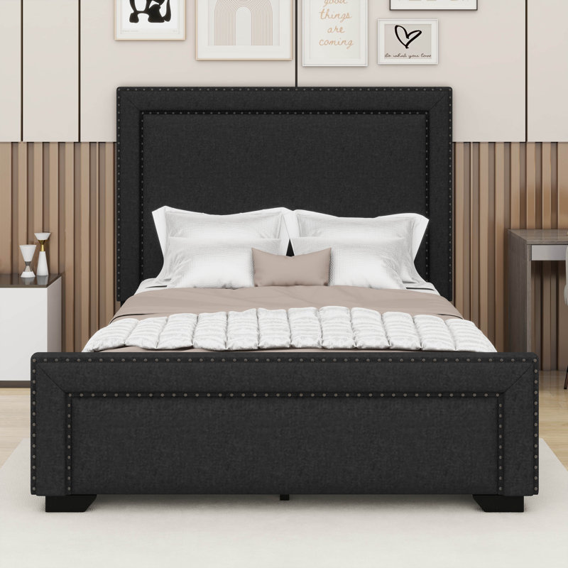 Lit tapissier Arkwright, lit tapissier moderne, Noir