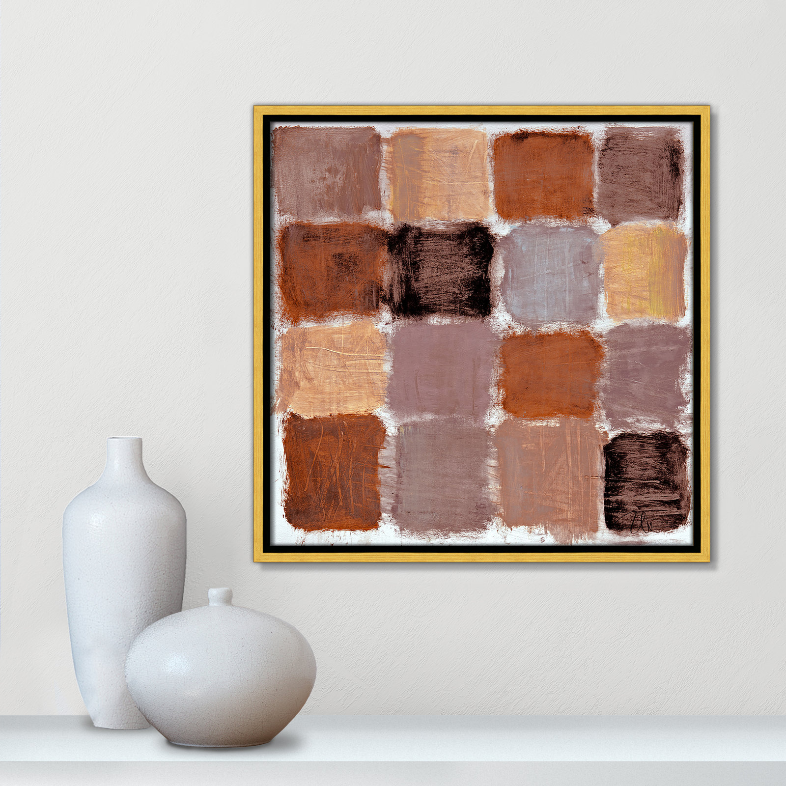 Coppola "Powder Room Spice Reflections" Print, 17.5" H x 17.5" W, Gold