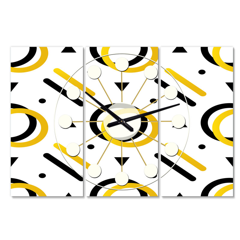 Horloge murale triangulaire tendance surdimensionnée Mid-Century
