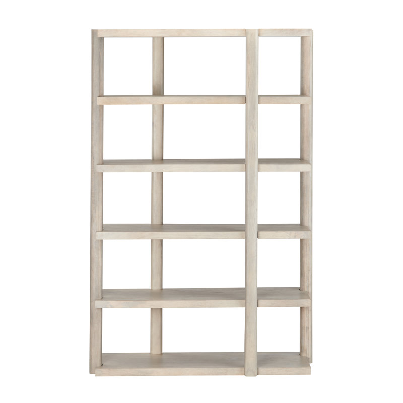 82 In. Natural Washed Solid Wood 5 Shelf Etagere_Bookcase