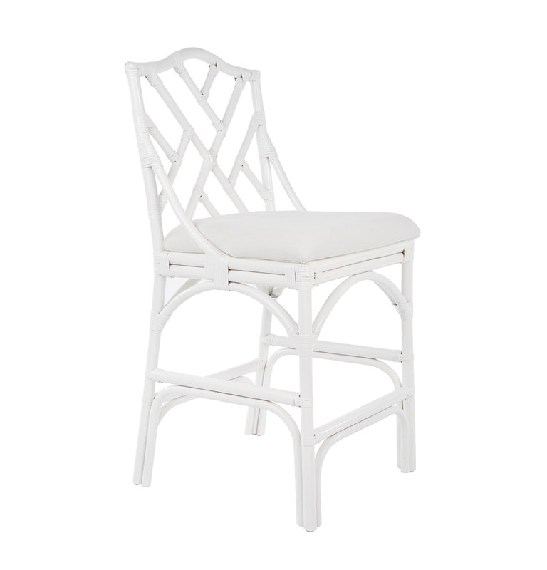 Alderson Upholstered Counter Stool, White, Counter Stool (27.5" Seat Height)