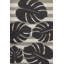 Tapis d'intérieur / extérieur noir / beige Colgin Classic Beach Stripe and Monstera Leaf-1316017089