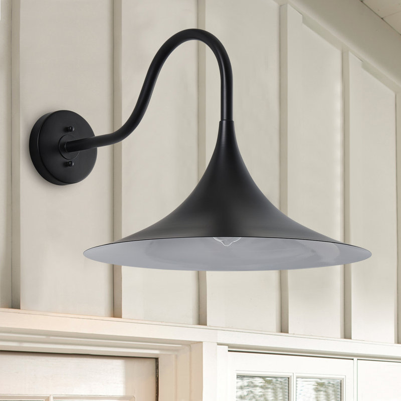 1-Light spray painted black dimmable wrought iron wall lamp