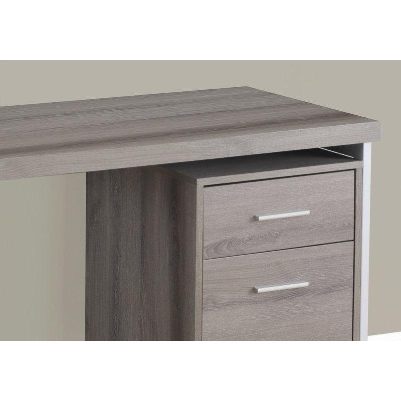 Bureau d'ordinateur personnel en métal pour ordinateur portable configurable à droite ou à gauche avec tiroirs de rangement de L 48 po