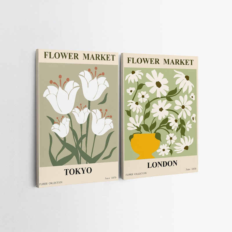 Élégantes peintures sur toile décoratives (2 pièces), 19,7 po x 27,6 po chacune | 100% toile avec cadres 100% bois | Superbe art mural pour le salon et la chambre à coucher, parfait pour la décoration intérieure et les idées de cadeaux