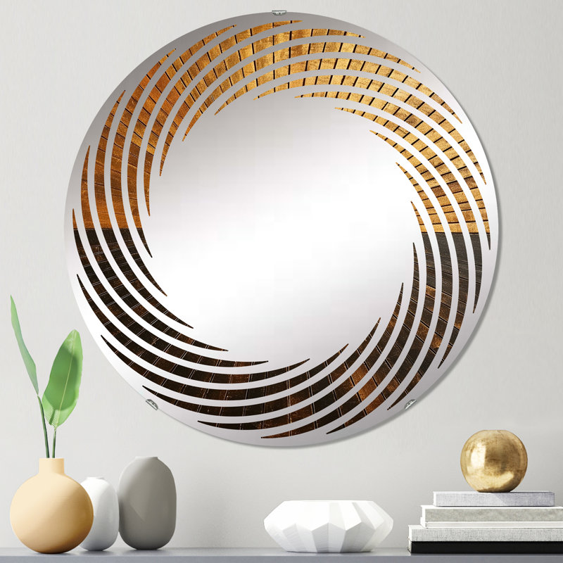 Bronze brillant Symetry IV - Miroir mural en spirale MIR105894 C, 23,6 po x 23,6 po
