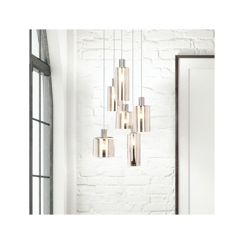 Luminaire suspendu cylindrique 6 lumières Song