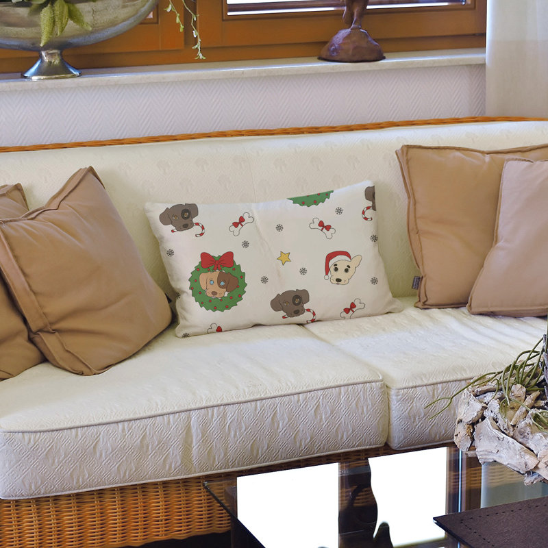 Coussin lombaire pour chiens de noël, Blanc