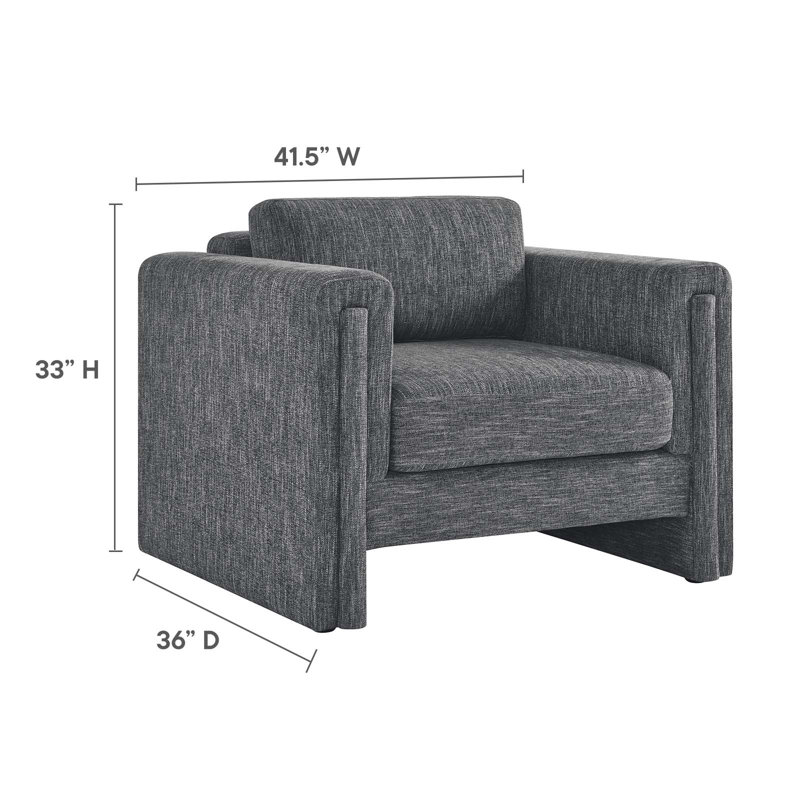 Modway Visible Armchair, Gray Polyester Blend