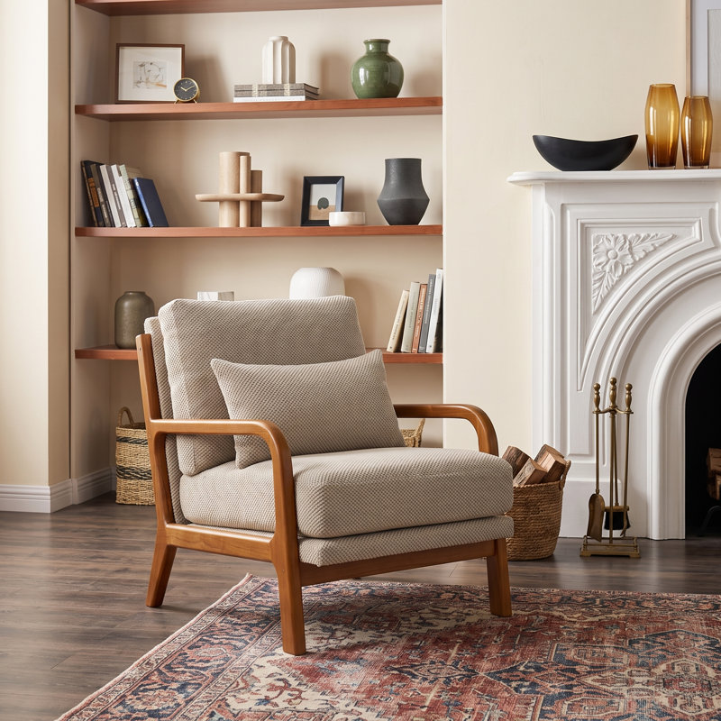 Chaise d'appoint Nubwood Mid Century Modern, Chameau