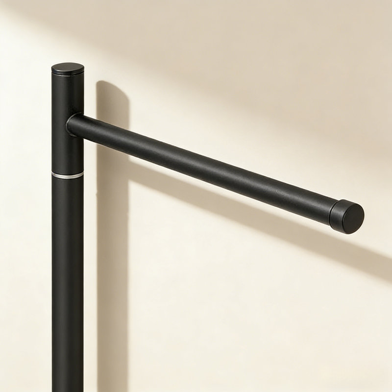 Porte-serviettes en L en forme de L avec base en marbre, porte-serviettes pivotant en acier inoxydable pour comptoir de cuisine de salle de bain, barre à serviettes pour économiser de l'espace