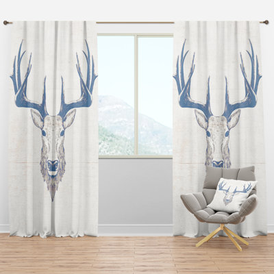 Rideau simple semi-transparent Deer Wild and Beautiful