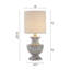 Ensemble de lampe de table 12,25 po gris vieilli