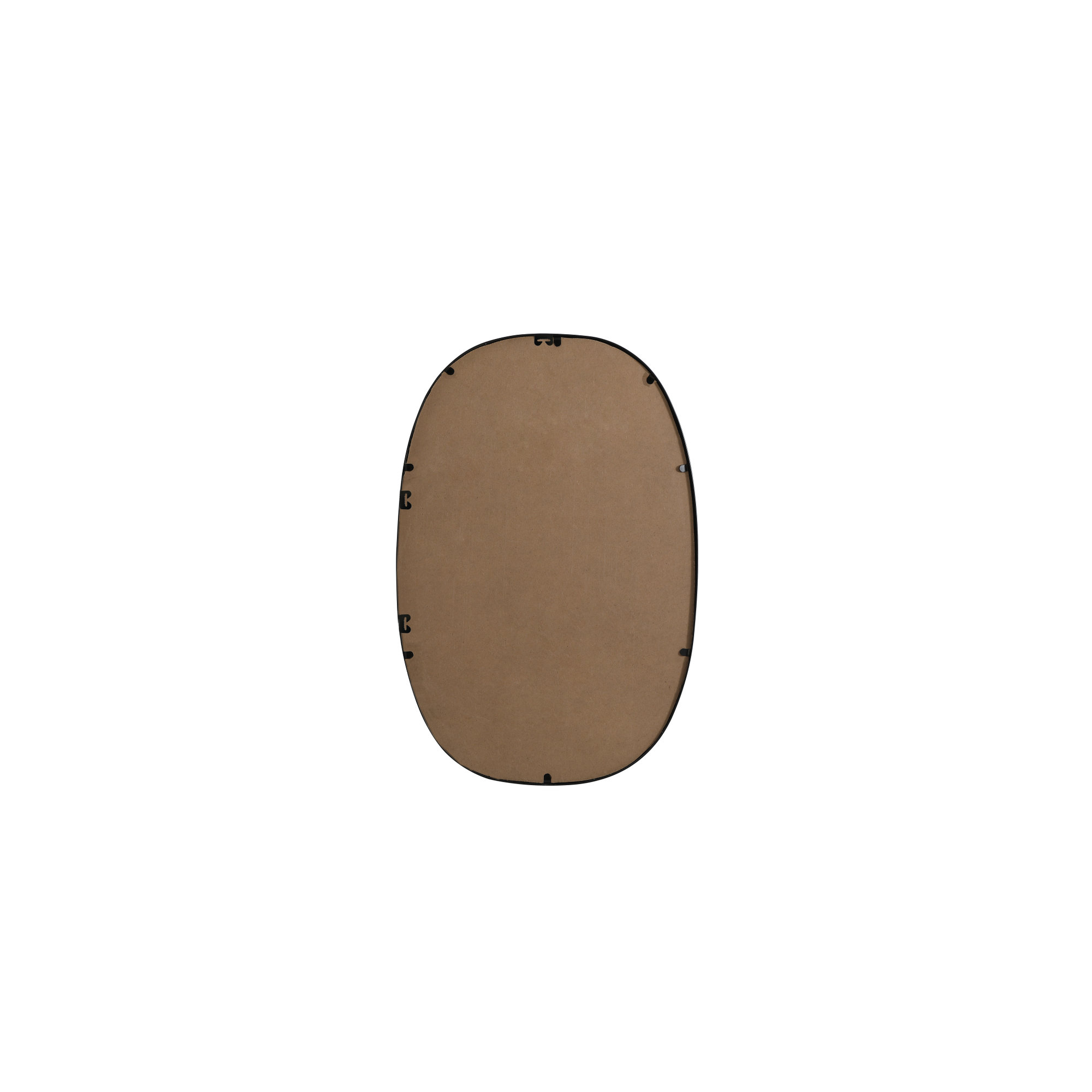 Sabine Metal Curved Oval Wall Mirror, Black, 30" x 20"