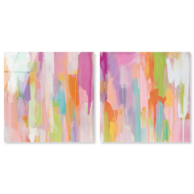 Sanasa Set Acrylic Print Sunset Wall Art Set by Art Remedy, Ready to Hang, 16 x 16