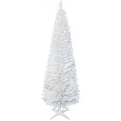 6' Slim Artificial Pencil Christmas Tree With 390 Realistic Branch Tips And Durable Plastic Stand, Perfect For Compact Spaces