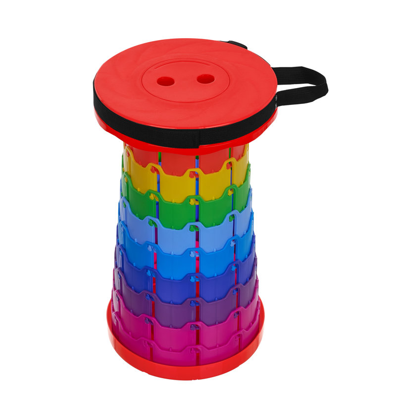Tabouret pliable portatif amélioré, tabouret pliant à hauteur réglable avec capacité de charge de 350 lb, tabouret de camping pliant robuste avec sangle de transport, siège télescopique compact pour le camping, la randonnée, la pêche, les voyages, l'extérieur et l'intérieur