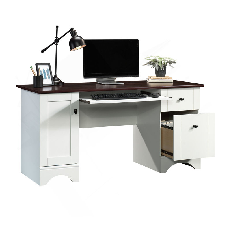 Bureau d'ordinateur, finition blanche