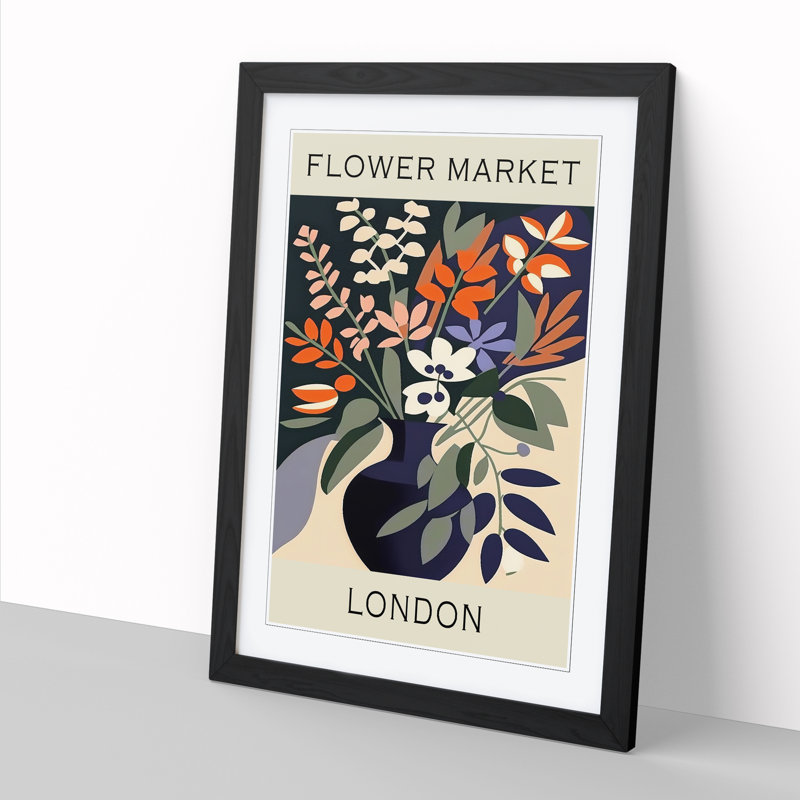The London Flower Market Exhibition No. 3 - Single Picture Frame Print on Wood, 64cm H x 46cm W x 2cm D