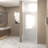 3736"X 72" Pivot Shower Door, Chrome  Aluminum Frame, Half Frame ,1/4"(6Mm) Tempered Glass Explosion Proof Film-124947399