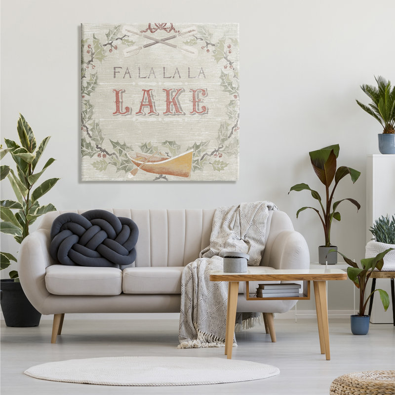 Fa Fa La La Lake Holiday Winter, H 36 po x l 36 po x P 1,5 po, Toile tendue