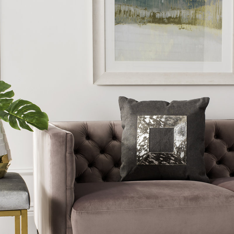Plaid Cowhide Throw Pillow