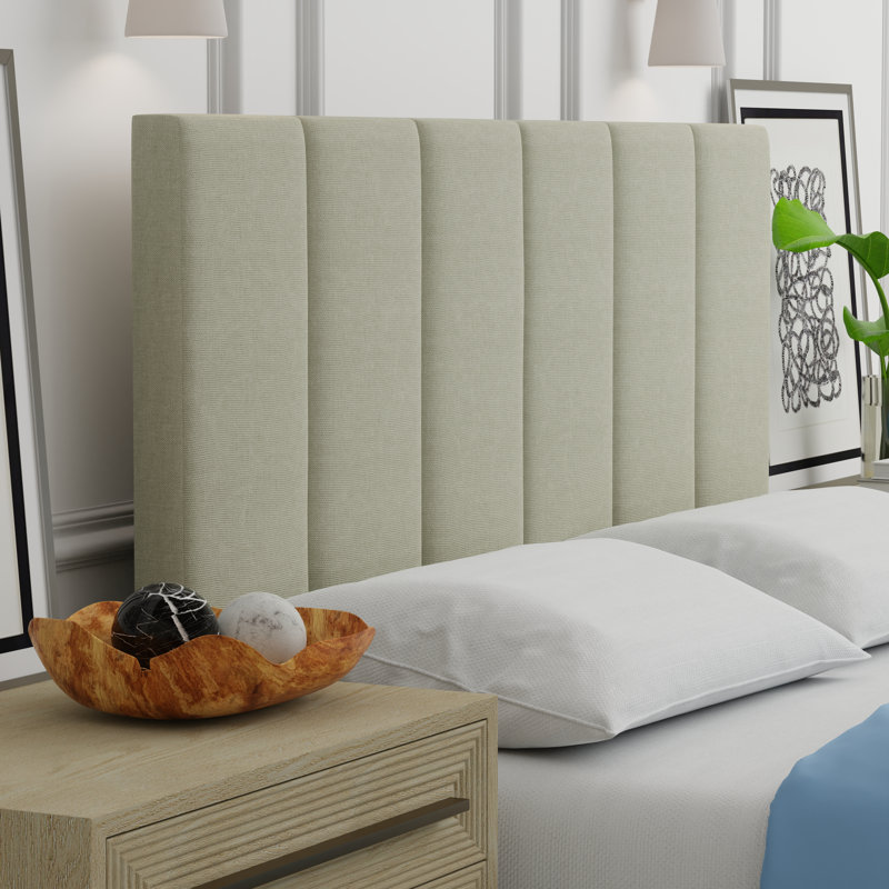 Avag Upholstered Panel Headboard, Beige, Full/Double