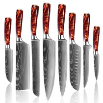 Cerulean Steak Knife Set - High Carbon Steel with Damascus Pattern